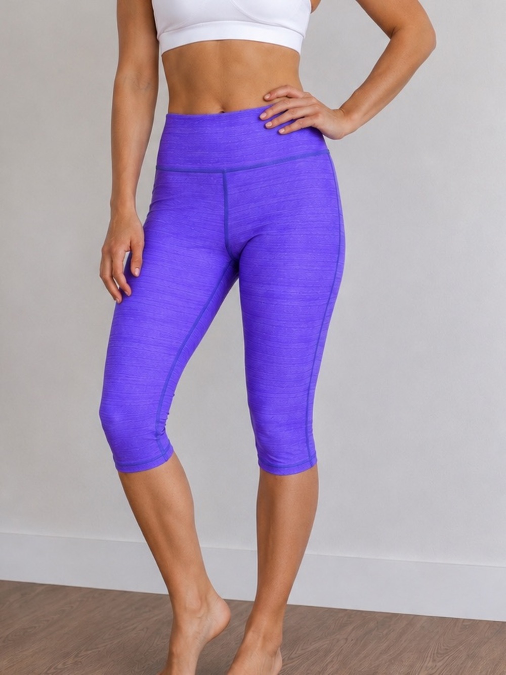 Beyond Yoga Purple Space Dye Cropped Leggings Yoga Pants Made in USA Medium